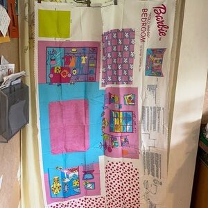 Vintage Barbie fold & go Bedroom craft fabric!